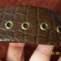 CROC EMBOSSED DESIGNER HANDBAG by BANDOLINO, CHOCOLATE BROWN w/ GOLDTONE HARDWARE