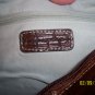 CROC EMBOSSED DESIGNER HANDBAG by BANDOLINO, CHOCOLATE BROWN w/ GOLDTONE HARDWARE