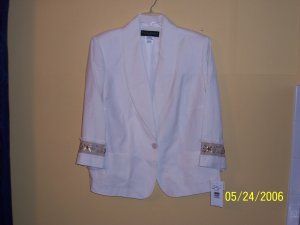 WOMEN'S LINEN BLAZER by HARVE BENARD, RET. $142, SZ 16W; SAVE 60%!