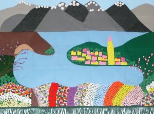 Bellagio on Lake Como Large Wall Hanging by Alina Deutsch