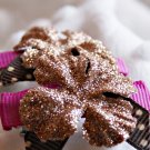 Copper Glitter Flower Clips