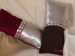 Salix Brown and Silver Throw Pillow Cover