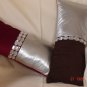 Salix Brown and Silver Throw Pillow Cover