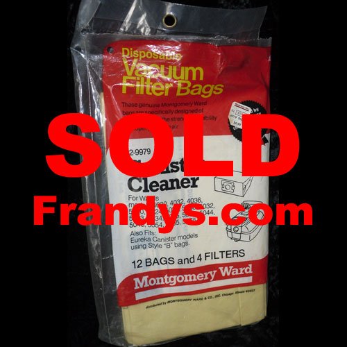 4 EUREKA Style B Canister Vacuum Cleaner Bags Montgomery Ward 829979