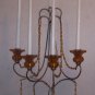 Chic Antiqued Brass-Iron Wall Candelabra-Florets, Prisms & Bead Swags-Shabby Chic!-Layla's Price:$29