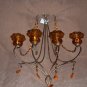 Chic Antiqued Brass-Iron Wall Candelabra-Florets, Prisms & Bead Swags-Shabby Chic!-Layla's Price:$29