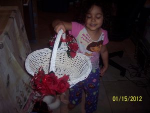 Wedding flower girl basket