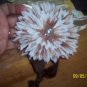 Brown and white flower headband