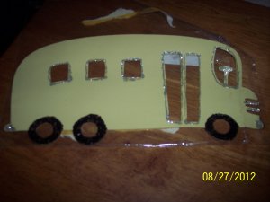 Large School Bus scrapbook embellishment
