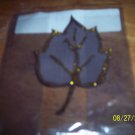 3 inch brown glittered leaf embellishment