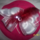 Red and white hairbow