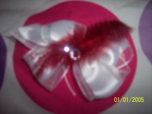 Red and white hairbow