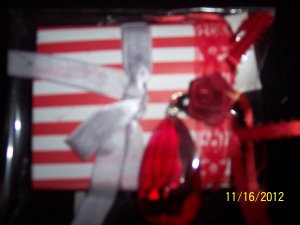 red and white striped mini album
