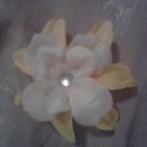 yellow and white flower hair clip