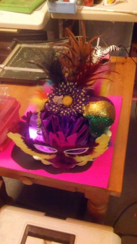 Mardi Gras party centerpiece