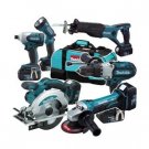 Makita LXT600 18V Lithium-Ion 6 Tool Kit (3x 3.0Ah Li-Ion)
