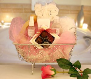 Chocolate and Flowers Bath Gift