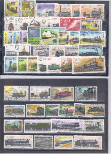 50 Different TRAIN stamps