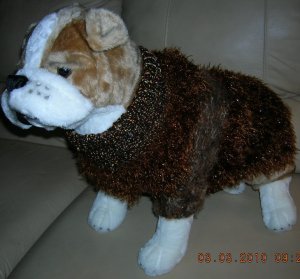 Beautiful Warm Handmade Dog Sweater Brown - Medium
