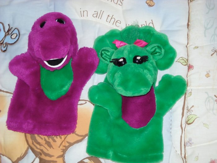 Barney Baby Bop Hand Puppets Plush Pbs Sprout