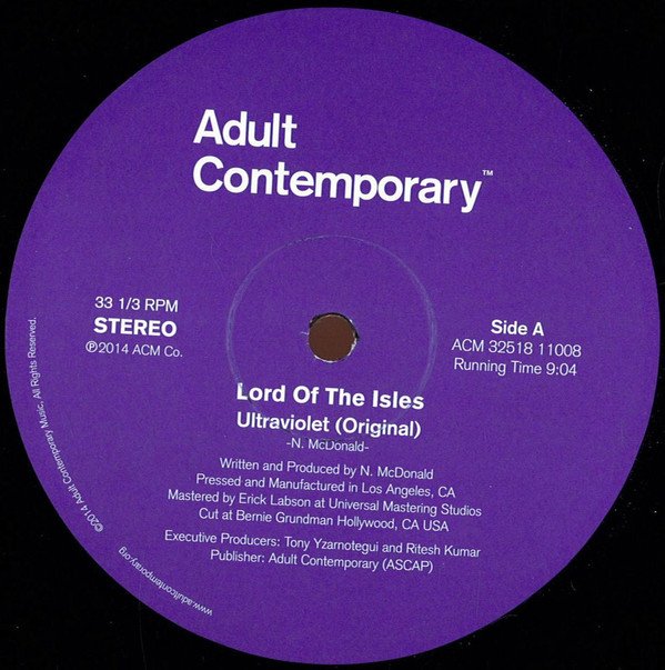ACM3251811008 - Lord Of The Isles - Ultraviolet (12") ADULT CONTEMPORY