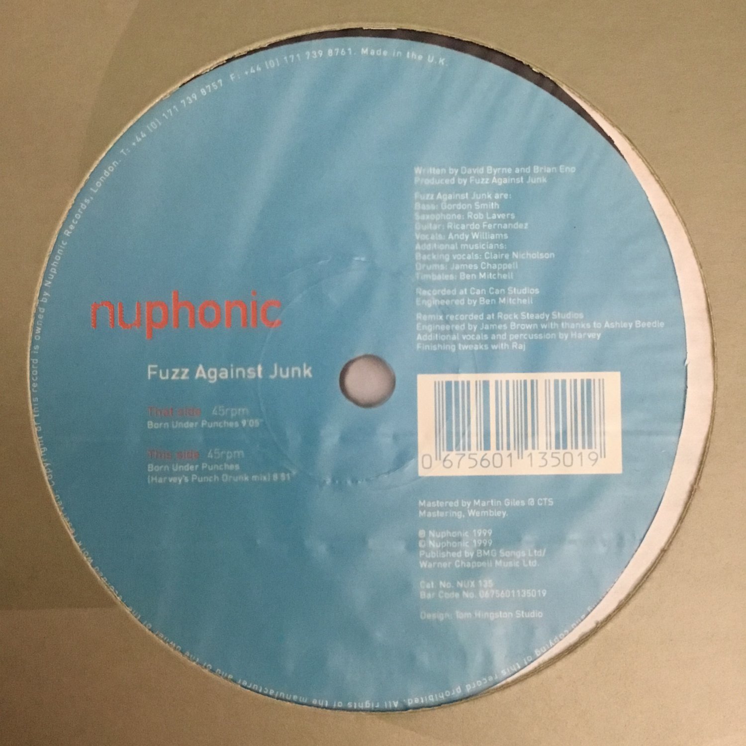 NUX135 - Fuzz Against Junk - Born Under Punches (12") NUPHONIC