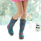 Fashion cloth surface flat heel boot