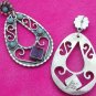OLD TAXCO REPRODU.SILVER AMETHYST-TURQUOISE EARRINGS