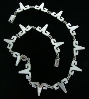  TAXCO STERLING SILVER AZTEC BORDERS NECKLACE