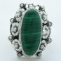 OLD TAXCO MALACHITE SILVER ADJUSTABLE POISON RING