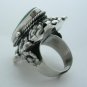 OLD TAXCO MALACHITE SILVER ADJUSTABLE POISON RING