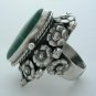 OLD TAXCO MALACHITE SILVER ADJUSTABLE POISON RING