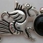 WILLIAM SPRATLING REPRODUCTION SILVER OBSIDIAN PENDANT-PIN