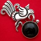  WILLIAM SPRATLING REPRODUCTION SILVER OBSIDIAN PENDANT-PIN