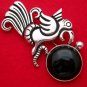 WILLIAM SPRATLING REPRODUCTION SILVER OBSIDIAN PENDANT-PIN