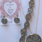 Victorian Picture Button Necklace Earring Bracelet Set