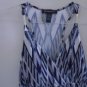 TUNIC TOP BLOUSE Women's Medium Blue Black White Beige Sleeveless Racerback EUC