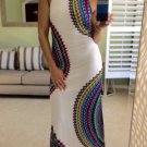 WOMEN'S JR'S MAXI DRESS White Multi Colored Boutique Trend S, M, L, USA  NWT