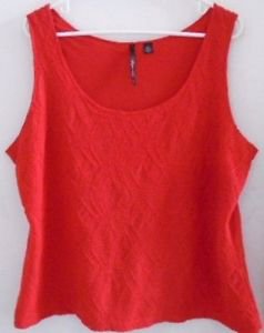 Women's PLUS SIZE 2X SPRING SUMMER Blouse Tank Top Red Orange Lined