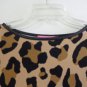 LEOPARD PRINT BLOUSE TOP BROWN BLACK SIZE S ISAAC MIZRAHI ROUND NECK LONG SLEEVE