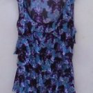 EXPRESS JR'S Women's SPRING Blouse Top Black Blue Purple Small Paisley Ruffles