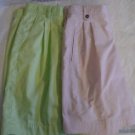 WOMEN'S SHORTS LIZ CLAIBORNE LIZSPORT Green Pink Size 12 Cotton Pleated Classic