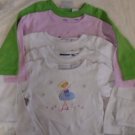 GIRL'S Fall Winter Shirt Lot Long Sleeves 3T Ballet Snowmen Farm Castle 5 Pieces