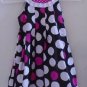 GIRL'S SPRING SUMMER EASTER DRESS Black Pink White Dots Size 5 Rare Editions