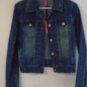 DENIM JACKET Blue Jean Women's Teen's Small Distressed Silver Buttons Fall NWT