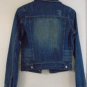 DENIM JACKET Blue Jean Women's Teen's Small Distressed Silver Buttons Fall NWT