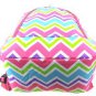 BACKPACK INSULATED LUNCH BAG SET CHEVRON PINK BLUE GREEN PURPLE WHITE NWT