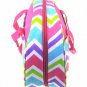 BACKPACK INSULATED LUNCH BAG SET CHEVRON PINK BLUE GREEN PURPLE WHITE NWT