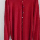 WOMEN'S CARDIGAN SWEATER Red Sparkle Laura Scott Woman 24/26 W Long Sleeves Plus