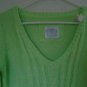 JUSTICE SWEATER Cable Knit  Light Green Slight Shimmer Girl's Size 18 V-Neck NWT